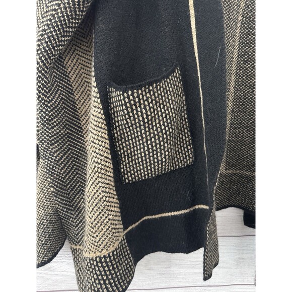 Cocogio Sweater  Cardigan Open Hoodie Women Black Wool Blend Made In Italy Wool - Picture 5 of 7